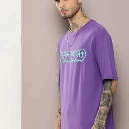 Kook N Keech Typography Printed Drop-Shoulder Sleeves Pure Cotton Oversized T-shirt image 3