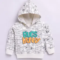 YK X Tinyo Infant Boys Bugs Bunny Printed Hooded Sweatshirt image 3