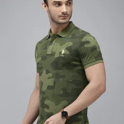 U.S. Polo Assn. Denim Co. Camouflage Printed Polo Collar Pure Cotton T-shirt image 3