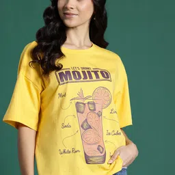 DressBerry Graphic & Typography Printed Pure Cotton T-shirt image 3