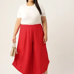 theRebelinme Plus Size Relaxed Flared High-Rise Easy Wash Culottes image 2