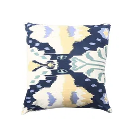 Contrast Living Set Of 2 Off-White & Blue Printed Square Cushion Covers image 3