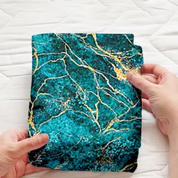 Cortina Set Of 6 Teal & Yellow Printed Chair Covers image 3