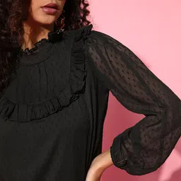 plusS Black Georgette Top image 4