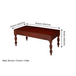 Ikiriya Red Wooden in Honey Finish Rectangle Coffee Table image 3