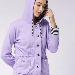 Miss Chase Women Striped Tailored Jacket with Embroidered image 4