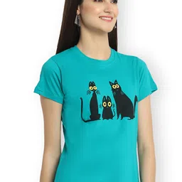 Fabflee Women Multicoloured 3 Printed Applique T-shirt image 2