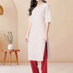 Moda Rapido Pack of 2 Printed Straight Kurta with Trousers image 5