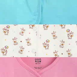 MINI KLUB Girls Pack of 3 Printed Round Neck Open Vest T-shirt image 2