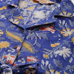 Taavi Sangeneri Floral Printed Pure Cotton Capri Jumpsuit With Fabric Belt image 2