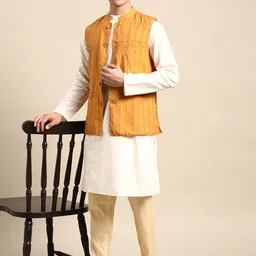 Anouk Men Woven Design Nehru Jacket image 3