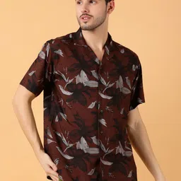 Kotty Men Relaxed Spread Collar Graphic Printed Cotton Casual Shirt-picture-34