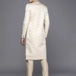Manyavar Men Beige Ethnic Motifs Sherwani Set image 4