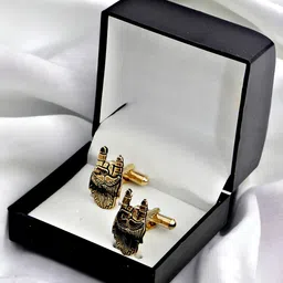 LUCKY JEWELLERY Gold Plated Quirky Cufflink-image-68