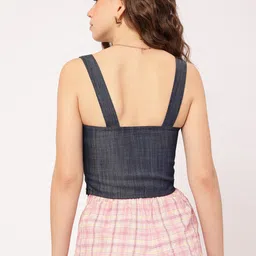 DressBerry Rustic Romance Chambray Corset Crop Top image 5