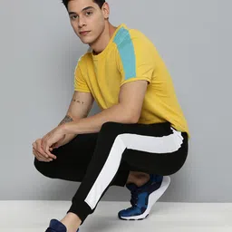 Harvard Men Black & White Side Striped Joggers image 2