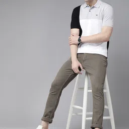 Park Avenue Colourblocked Polo Collar Slim Fit T-shirt image 5