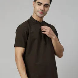 JUNEBABY Mandarin Collar Bio Finish Slim Fit T-shirt image 4