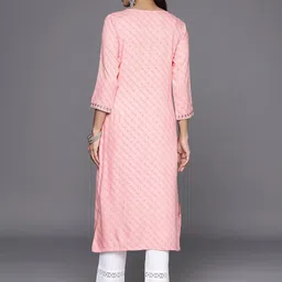 Libas Women Bandhani Yoke Design Sequinned Pastels Kurta image 2
