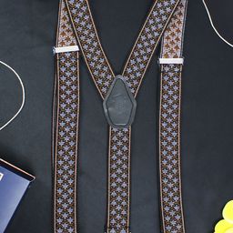 PELUCHE Men Black & Brown Patterned Suspenders-picture-45