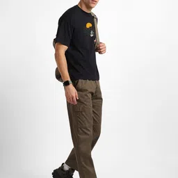 NOBERO Men Graphic Printed Round Neck Cotton Oversized T-shirt image 2