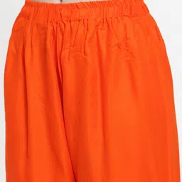 TAG 7 Women Pack Of 2 Orange & Peach-Coloured Solid Flared Palazzos image 3