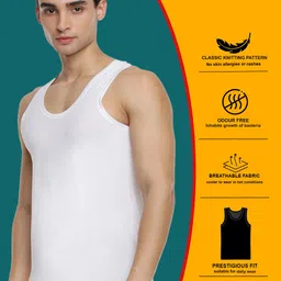 Ramraj Men Pack Of 4 Solid Cotton Innerwear Vests image 5
