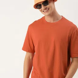 Mast & Harbour Men Drop-Shoulder Sleeves Pure Cotton Bio Finish T-shirt image 1