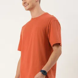 Mast & Harbour Men Drop-Shoulder Sleeves Pure Cotton Bio Finish T-shirt image 3