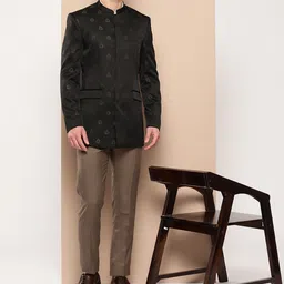 INVICTUS Slim Fit Woven Design Ethnic Bandhgala image 4