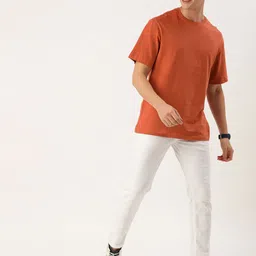 Mast & Harbour Men Drop-Shoulder Sleeves Pure Cotton Bio Finish T-shirt image 5