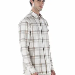 Jack & Jones Beige Cotton Regular Fit Checks Shirt image 3