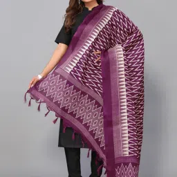 Satrani Purple Printed Dupatta image 4