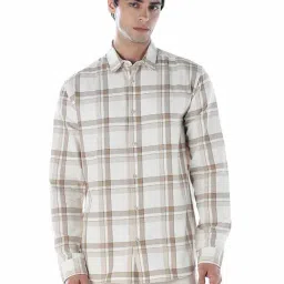 Jack & Jones Beige Cotton Regular Fit Checks Shirt-picture-22