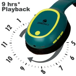 Zebronics Zeb-Thunder Over The Ear Bluetooth Headphone with Mic (Teal Green) image 5