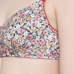 Clovia White & Pink Floral Print T-Shirt Bra image 5