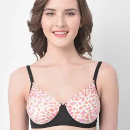 Clovia Beige & Black Non Wired Padded T-Shirt Bra-image-89