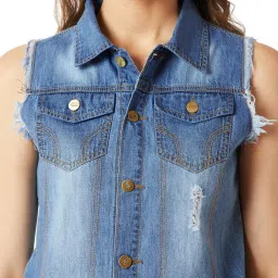 Miss Chase Blue Cotton Jacket image 5