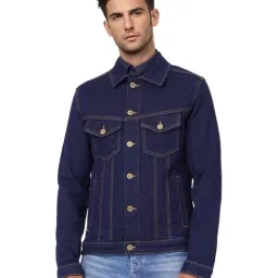 Jack & Jones Denim Blue Cotton Regular Fit Denim Jacket-picture-38