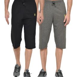 Vimal Jonney Black & Grey Regular Fit Capris - Pack of 2-picture-41