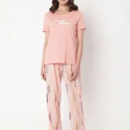 Vero Moda Ease Pink Graphic Print T-shirt With Pyjamas-picture-11