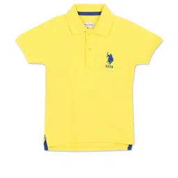 U.S. Polo Assn. Kids Yellow Solid Polo T-shirt-picture-32