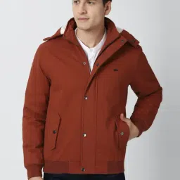 Peter England Casuals Orange Regular Fit Hooded Jacket-picture-27