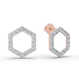 Sparkles 14k (585) Rose Gold Lab Grown Diamond 0.9 CT Diamond Earrings image 3