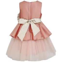 A Little Fable Kids Peach Applique Pattern Party Dress image 2