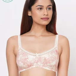 Inner Sense Pink & Off White Non Wired Non Padded Beginners Bra image 1