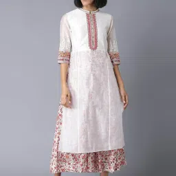 Wishful by W White Embroidered A-Line Dress image 1