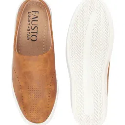 FAUSTO Men's Tan Mule Shoes image 3