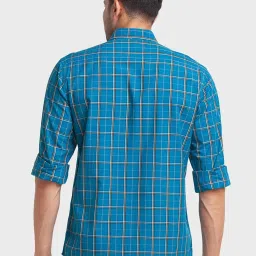 ColorPlus Blue Tailored Fit Checks Shirt image 2