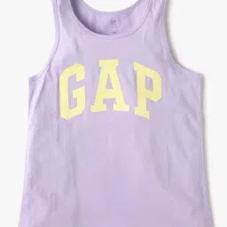 GAP Girls Purple Slim Fit Logo Sleeveless T-Shirt-image-37